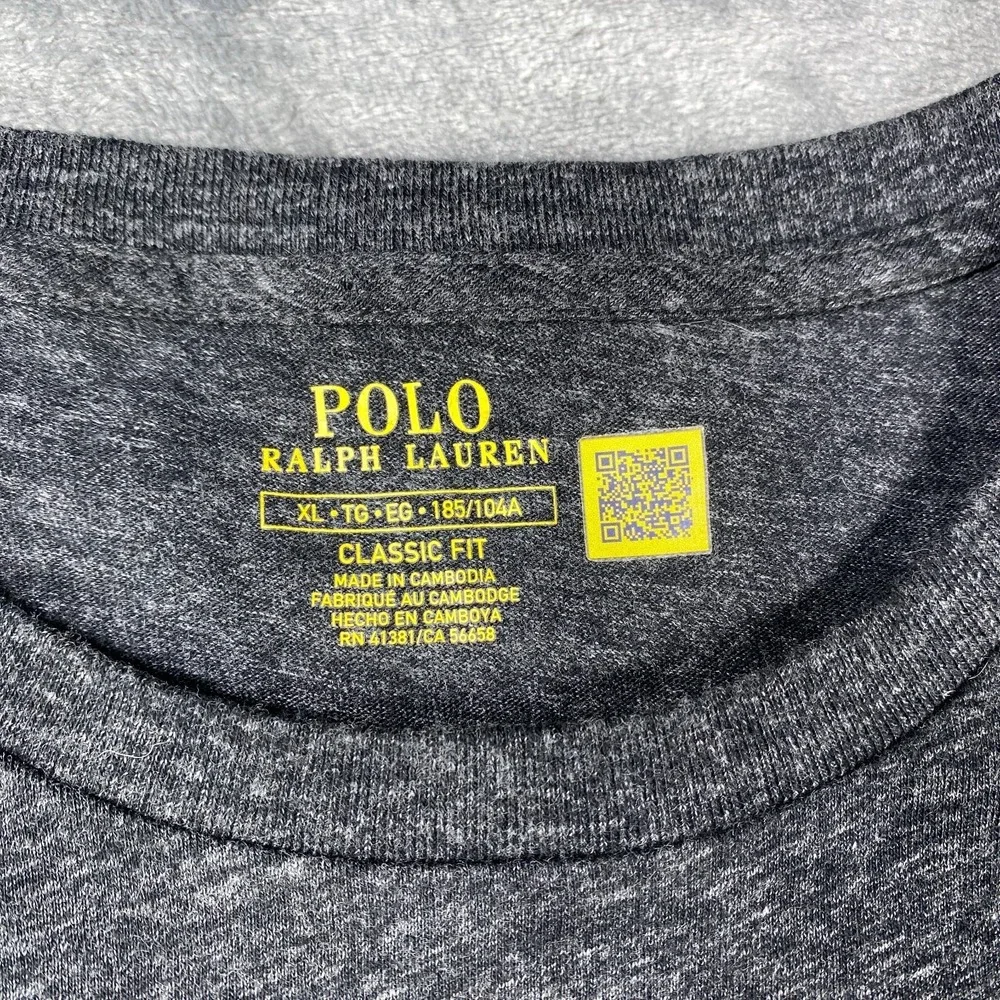 Polo Ralph Lauren T Shirt Long Sleeve Mens XL Gray Heather Classic Fit Crew Neck